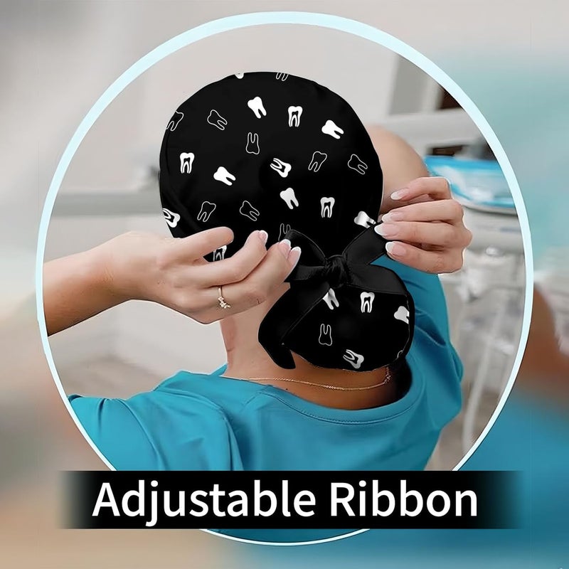 SnuggleHive قبعات فرك للرجال والنساء، قبعة ممرض مع حزام عرق وأزرار - قبعة جراحية قابلة للتعديل تناسب الأطباء والممرضين. - Image 3